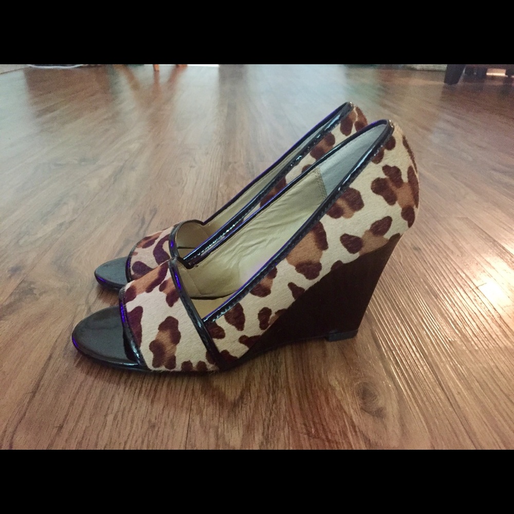 Michael Kors Leopard Hair Print & Dark Brown Wedge